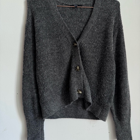 Quince Alpaca-Wool Cropped Cardigan Charcoal L $85 - Picture 5 of 10